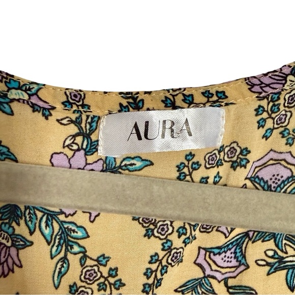Dahlia Print Bohemian Floral Wrap Dress by Aura - small - Picture 2 of 10